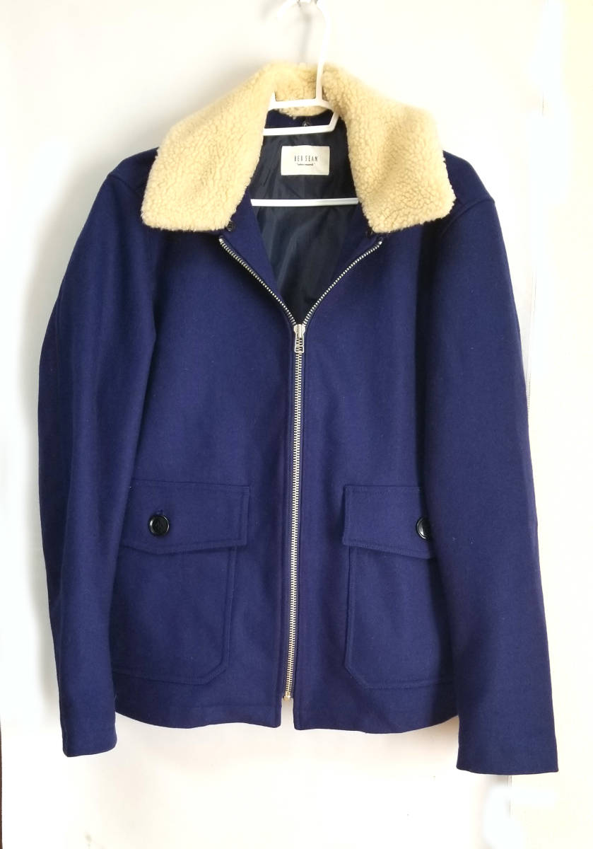 ブランド：レッドシーム 商品名：メンズ ジャケット 付属品：なし サイズ：表記サイズM 着丈約64.5ｃｍ 身幅約56ｃｍ 肩幅約44ｃｍ カラー：ブルー 素材：毛90％、ナイロン10％ 程度：A（中