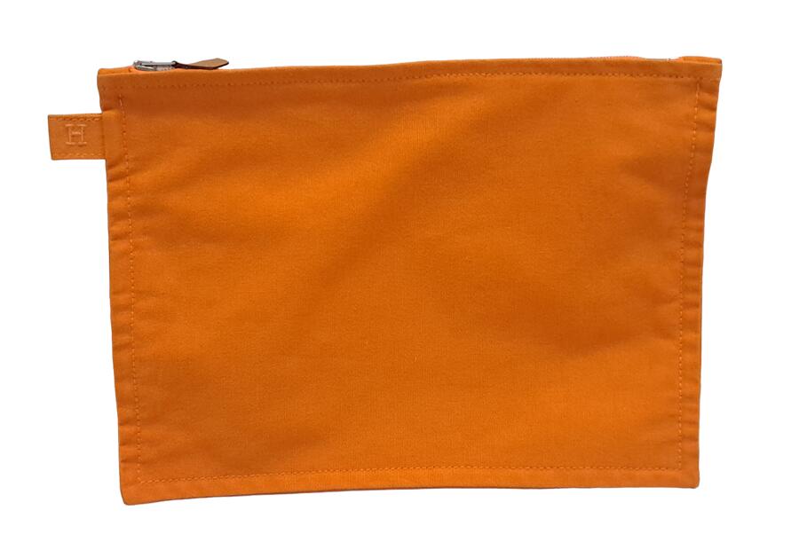 エルメス ボラボラポーチ MM 28.5cm Mサイズ オレンジ セカンドバッグ 化粧ポーチ コットン 100% キャンバス ポーチ HERMES ボラボラ レ