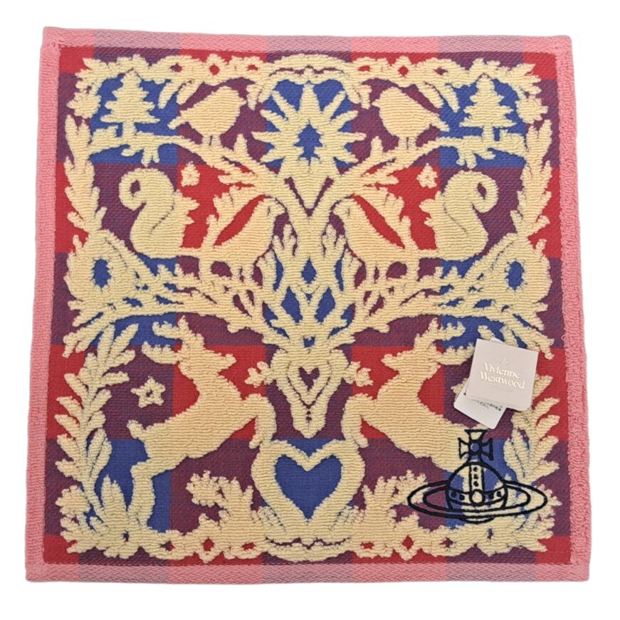 ブランド：ヴィヴィアンウエストウッド 商品名：ハンドタオル 付属品：なし サイズ：訳26.5×26.5ｃｍ 素材：コットン100％ 程度：未使用 コメント・・・ヴィヴィアンウエストウッドのハンドタオル